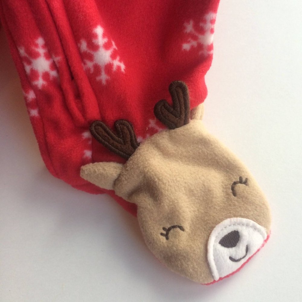 New Christmas Outfit Sleeper Lot 0-3 Reindeer Fleece Pajamas Shirt Pants Tutu - Picture 11 of 11